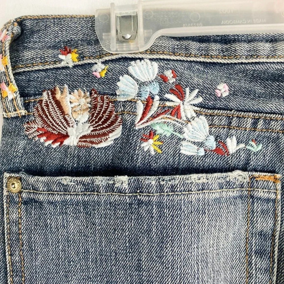 Zac Posen X  7 For All MAnkind Embroidered Low Waist Flared Jeans 31 - Picture 8 of 13